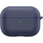 Nezih Case Apple Airpods Pro Uyumlu Leather Design Darbe Önleyici Orijinal Deri Kılıf - Lacivert
