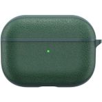 Nezih Case Apple Airpods Pro Uyumlu Leather Design Darbe Önleyici Orijinal Deri Kılıf - Yeşil