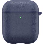 Nezih Case Apple Airpods Uyumlu Leather Design Darbe Önleyici Orijinal Deri Kılıf - Lacivert
