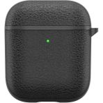Nezih Case Apple Airpods Uyumlu Leather Design Darbe Önleyici Orijinal Deri Kılıf - Siyah