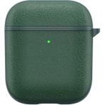 Nezih Case Apple Airpods Uyumlu Leather Design Darbe Önleyici Orijinal Deri Kılıf - Yeşil