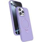 Nezih Case Apple iPhone 15 Pro Max Uyumlu Içi Kadife Stand Olabilen Halka Yüzüklü Kılıf - Çok Renkli