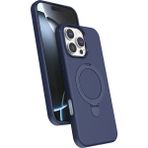 Nezih Case Apple iPhone 15 Pro Max Uyumlu Içi Kadife Stand Olabilen Halka Yüzüklü Kılıf - Lacivert