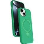 Nezih Case Apple iPhone 15 Uyumlu Içi Kadife Stand Olabilen Halka Yüzüklü Kılıf - Yeşil
