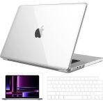 Nezih Case Apple Macbook Air 13 Inç M1 Çip A2337 Tam Uyumlu Alt Üst Kılıf / Klavye Kılıfı / Ekran Koruyucu Film Seti - Şeffaf
