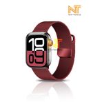 Nezih Case Apple Watch Seri 10 42mm / Seri 11 42mm Uyumlu Paslanmaz Hasır Örgü Metal Milano Kordon