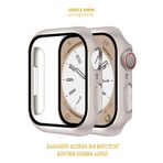 Nezih Case Apple Watch Seri 2 3 4 5 6 Se 44mm Kasa Ve Ekran Koruyucu 360 Tam Koruma Sert Kasa Starlight