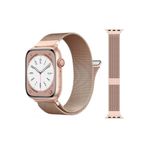 Nezih Case Apple Watch Seri 9 45mm Uyumlu Milanese Loop Magnetic Paslanmaz Çelik Hasır Metal Kordon