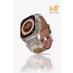 Nezih Case Apple Watch Ultra / Ultra 2 49mm Uyumlu Metal Başlıklı Premium Deri Kordon/Kayış