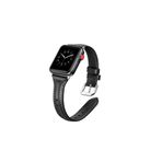Nezih Case Deri Kordon/kayış Apple Watch Seri 2 3 4 5 6 7 8 9 Se 42mm 44mm 45mm 49mm Için (ÖZEL TASARIM) Siyah