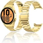 Nezih Case Galaxy Watch 4 5 6 7 Fe 40 44MM Classic 42 43 46 47MM Uyumlu Watch 5 Pro 45MM Metal Kordon - Gold