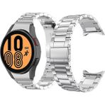 Nezih Case Galaxy Watch 4 5 6 7 Fe 40 44MM Classic 42 43 46 47MM Uyumlu Watch 5 Pro 45MM Metal Kordon - Gümüş