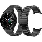 Nezih Case Galaxy Watch 4 5 6 7 Fe 40 44MM Classic 42 43 46 47MM Uyumlu Watch 5 Pro 45MM Metal Kordon - Siyah
