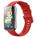 Nezih Case Huawei Band 7 Uyumlu Renkli Şık Tasarım Jel Silikon Kordon - Kırmızı