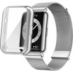 Nezih Case Huawei Band 8 Uyumlu A+ Kalite Yumuşak Kasa ve Ekran Koruyucu - Gümüş