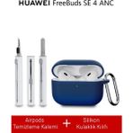 Nezih Case Huawei Freebuds Se 4 Anc Uyumlu Silikon Kılıf + Temizlik Kiti - Lacivert