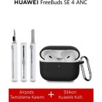 Nezih Case Huawei Freebuds Se 4 Anc Uyumlu Silikon Kılıf + Temizlik Kiti - Siyah