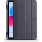Nezih Case Huawei Honor Pad X9 11.5 Uyumlu Akıllı Kapak Kalem Bölmeli Tri Folding Tablet Kılıfı - Koyu Gri