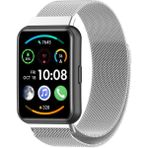 Nezih Case Huawei Watch Fit 2 Uyumlu Metal Örgü Hasır Mıktanıslı Pratik Kordon - Gümüş - Metal Hasır Kordon