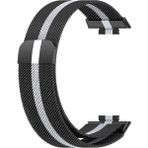Nezih Case Huawei Watch Fit 2 Uyumlu Metal Örgü Hasır Mıktanıslı Pratik Kordon - Siyah - Gümüş