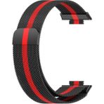 Nezih Case Huawei Watch Fit 2 Uyumlu Metal Örgü Hasır Mıktanıslı Pratik Kordon - Siyah - Kırmızı
