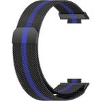 Nezih Case Huawei Watch Fit 2 Uyumlu Metal Örgü Hasır Mıktanıslı Pratik Kordon - Siyah - Mavi