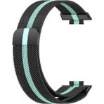 Nezih Case Huawei Watch Fit 2 Uyumlu Metal Örgü Hasır Mıktanıslı Pratik Kordon - Siyah - Yeşil