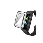 Nezih Case Huawei Watch Fit 2 Uyumlu Silikon Kasa Ve Ekran Koruyucu Gümüş