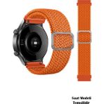 Nezih Case Huawei Watch Fit 2 Uyumlu Tokalı Örgü Kordon - Turuncu