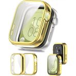 Nezih Case Huawei Watch Fit 3 Uyumlu Yumuşak Silikon 360 Tam Koruma Kasa ve Ekran Koruyucu - Gold