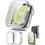 Nezih Case Huawei Watch Fit 3 Uyumlu Yumuşak Silikon 360 Tam Koruma Kasa ve Ekran Koruyucu - Gümüş
