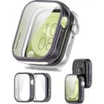Nezih Case Huawei Watch Fit 3 Uyumlu Yumuşak Silikon 360 Tam Koruma Kasa ve Ekran Koruyucu - Koyu Gri