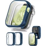 Nezih Case Huawei Watch Fit 3 Uyumlu Yumuşak Silikon 360 Tam Koruma Kasa ve Ekran Koruyucu - Lacivert
