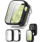 Nezih Case Huawei Watch Fit 3 Uyumlu Yumuşak Silikon 360 Tam Koruma Kasa ve Ekran Koruyucu - Siyah