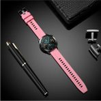 Nezih Case Huawei Watch Gt3 / Gt4 / Gt5 / Gt5 Pro 46MM Uyumlu 22MM Yumuşak Desenli Jel Silikon Kordon - Açık Pembe