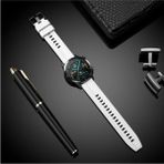 Nezih Case Huawei Watch Gt3 / Gt4 / Gt5 / Gt5 Pro 46MM Uyumlu 22MM Yumuşak Desenli Jel Silikon Kordon - Beyaz