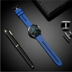 Nezih Case Huawei Watch Gt3 / Gt4 / Gt5 / Gt5 Pro 46MM Uyumlu 22MM Yumuşak Desenli Jel Silikon Kordon - Mavi - Mavi