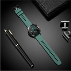 Nezih Case Huawei Watch Gt3 / Gt4 / Gt5 / Gt5 Pro 46MM Uyumlu 22MM Yumuşak Desenli Jel Silikon Kordon - Yeşil - Yeşil