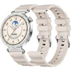 Nezih Case Huawei Watch GT6 41mm / Gt5 / Gt4 / 41mm Uyumlu ZigZag Tasarımlı Silikon Kordon 18MM - Starlight