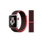 Nezih Case Kordon/kayış 42/44mm Apple Watch Seri 2/3/4/5/6/7/8/se Uyumlu Hasır Kordon Siyah/kırmızı
