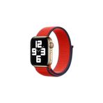 Nezih Case Kordon/kayış 42/44mm Apple Watch Seri 2/3/4/5/6/7/8/se Uyumlu Hasır Kordon Tricolor Red