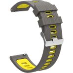 Nezih Case Redmi Watch 3 Active Uyumlu Çizgili Premium Spor Tasarım Yumuşak Silikon Kordon - Gri - Sarı