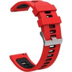 Nezih Case Redmi Watch 3 Active Uyumlu Çizgili Premium Spor Tasarım Yumuşak Silikon Kordon - Kırmızı - Siyah
