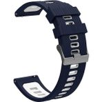 Nezih Case Redmi Watch 3 Active Uyumlu Çizgili Premium Spor Tasarım Yumuşak Silikon Kordon - Lacivert - Beyaz