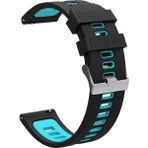 Nezih Case Redmi Watch 3 Active Uyumlu Çizgili Premium Spor Tasarım Yumuşak Silikon Kordon - Siyah - Turkuaz