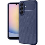 Nezih Case Samsung Galaxy A36 Kamera Korumalı (Karbon Tasarım) Koruyucu Lüx Silikon Kılıf - Lacivert