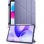 Nezih Case Samsung Galaxy Tab S11 11 Inç Uyumlu Akıllı Kalem Bölmeli Tablet Kılıfı - Lavanta - Gri