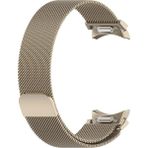 Nezih Case Samsung Galaxy Watch 4 5 6 40 44MM Classic 42 43 46 47MM Watch 5 Pro 45MM Hasır Metal Kordon - Gold