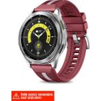 Nezih Case Samsung Galaxy Watch 46MM / Galaxy Watch 3 45MM / Gear S3 Dikişli Lansman Kordon 22MM - Kırmızı