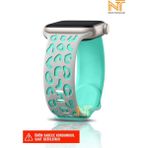 Nezih Case Watch Seri 5/6/7/8/9/se 38/40/41mm Seri 10 42 / Seri 11 42mm Uyumlu Leopar Silikon Kordon - Apple Watch Seri 2/3/4/5/6/7/8/9/se 38 40 41 ve Seri 10 42mm - Gri
